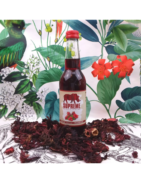 Boisson bissap (hibiscus) framboise
