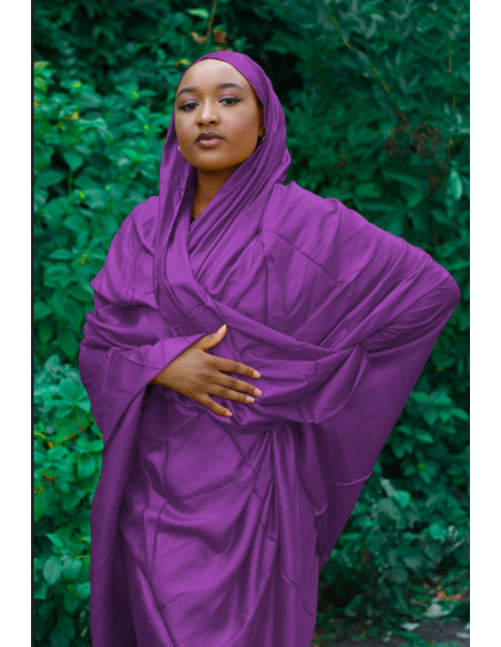 Melhfa couleur unie violette